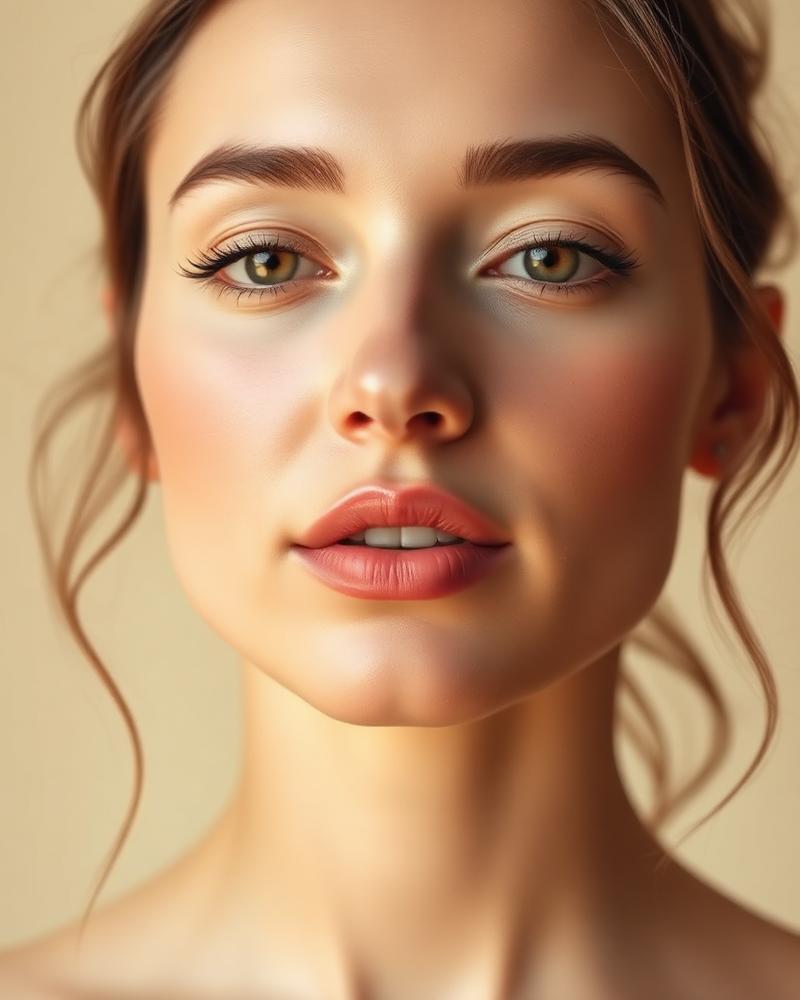 Calm portrait showing luminous, healthy-looking skin